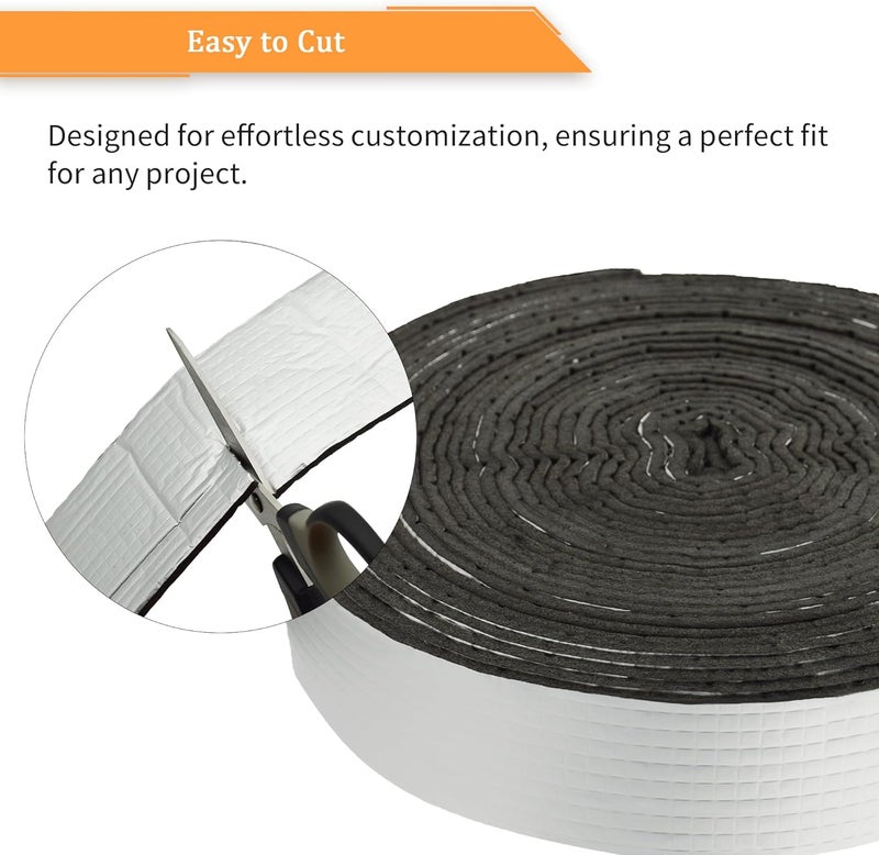 DOBTIM Foam Foil Pipe Insulation Wrap 3 in x 32 ft,Reflective Foil Insulation Tape Self Adhesive with High Resilience for Pipe Insulation Wrap - Image 4